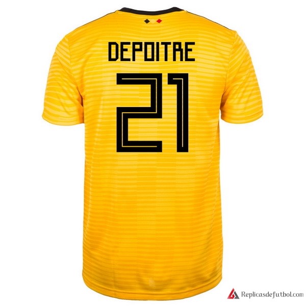 Camiseta Seleccion Belgica Segunda equipación Depoitre 2018 Amarillo
